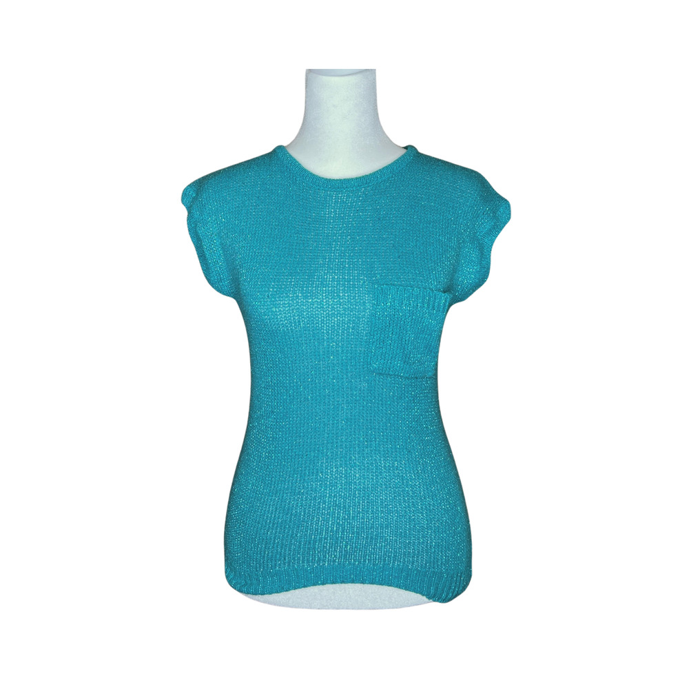 Vintage Margules Knit Top S Silk Angora Shimmery Y2K Mermaid Fairy Rave Coastal